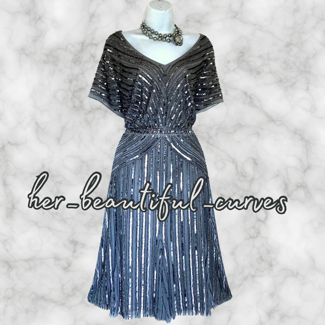 TOGETHER SEQUINS BESDS EMBELLISHED WEDDING OCCASION PARTY DRESS SIZE 22