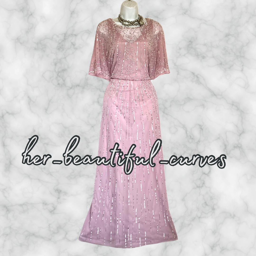 MONSOON SEQUINS BEADS WEDDING OCCASION EVENING PARTY MAXI DRESS SIZE 16