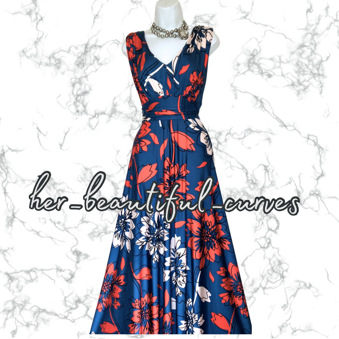 JACQUES VERT FLORAL PRINT JERSEY WEDDING OCCASION PARTY DRESS SIZE 16