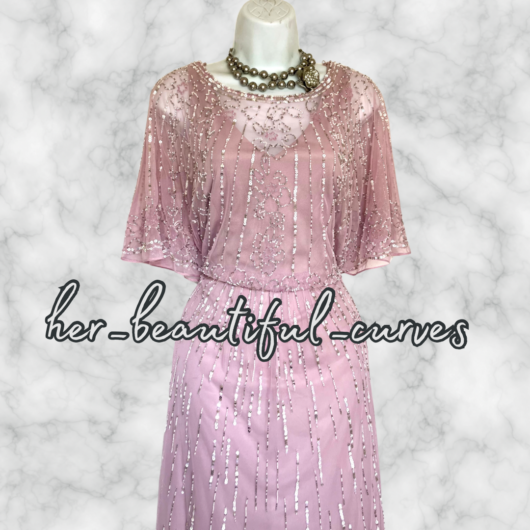 MONSOON SEQUINS BEADS WEDDING OCCASION EVENING PARTY MAXI DRESS SIZE 16