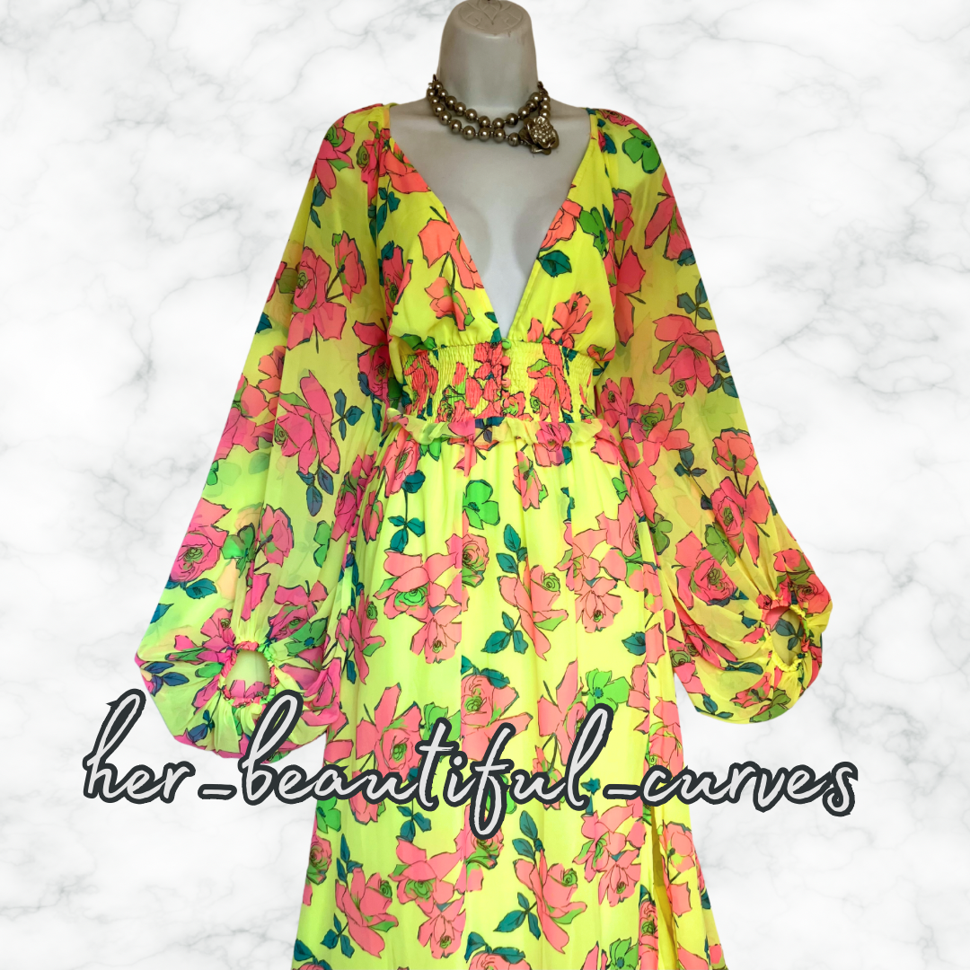 ASOS FLORAL PRINT WEDDING OCCASION PARTY DRESS SIZE 16