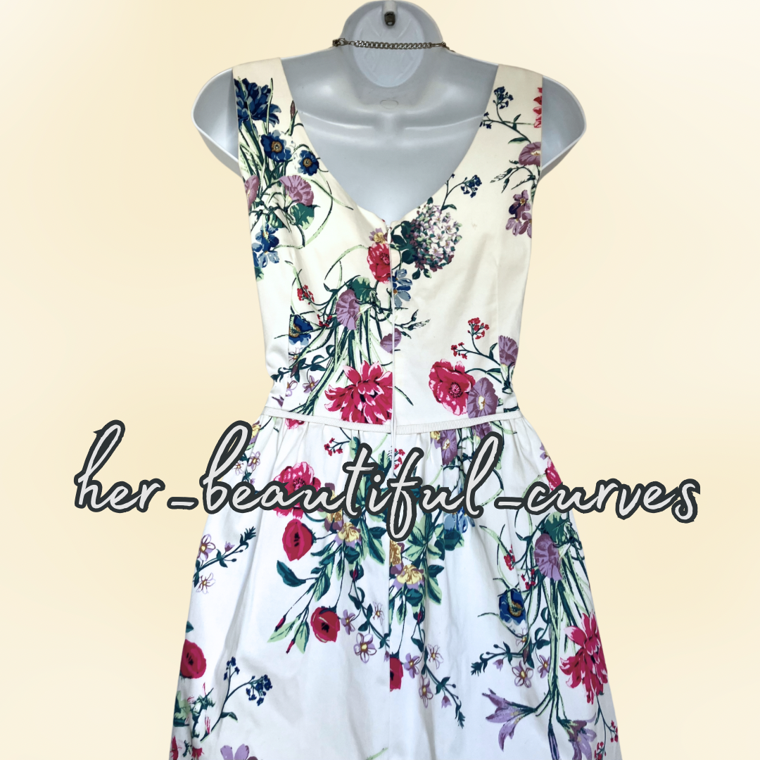MONSOON GORGEOUS FLORAL PRINT 50s FIT & FLARE DRESS SIZE 16