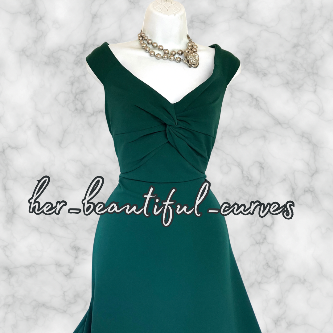 STUNNING QUIZ GREEN HI - LOW OCCASION MIDI DRESS SIZE 16