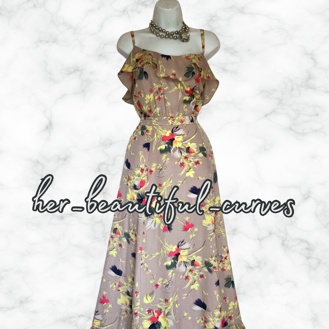 MONSOON FLORAL PRINT MAXI PARTY DRESS SIZE 20