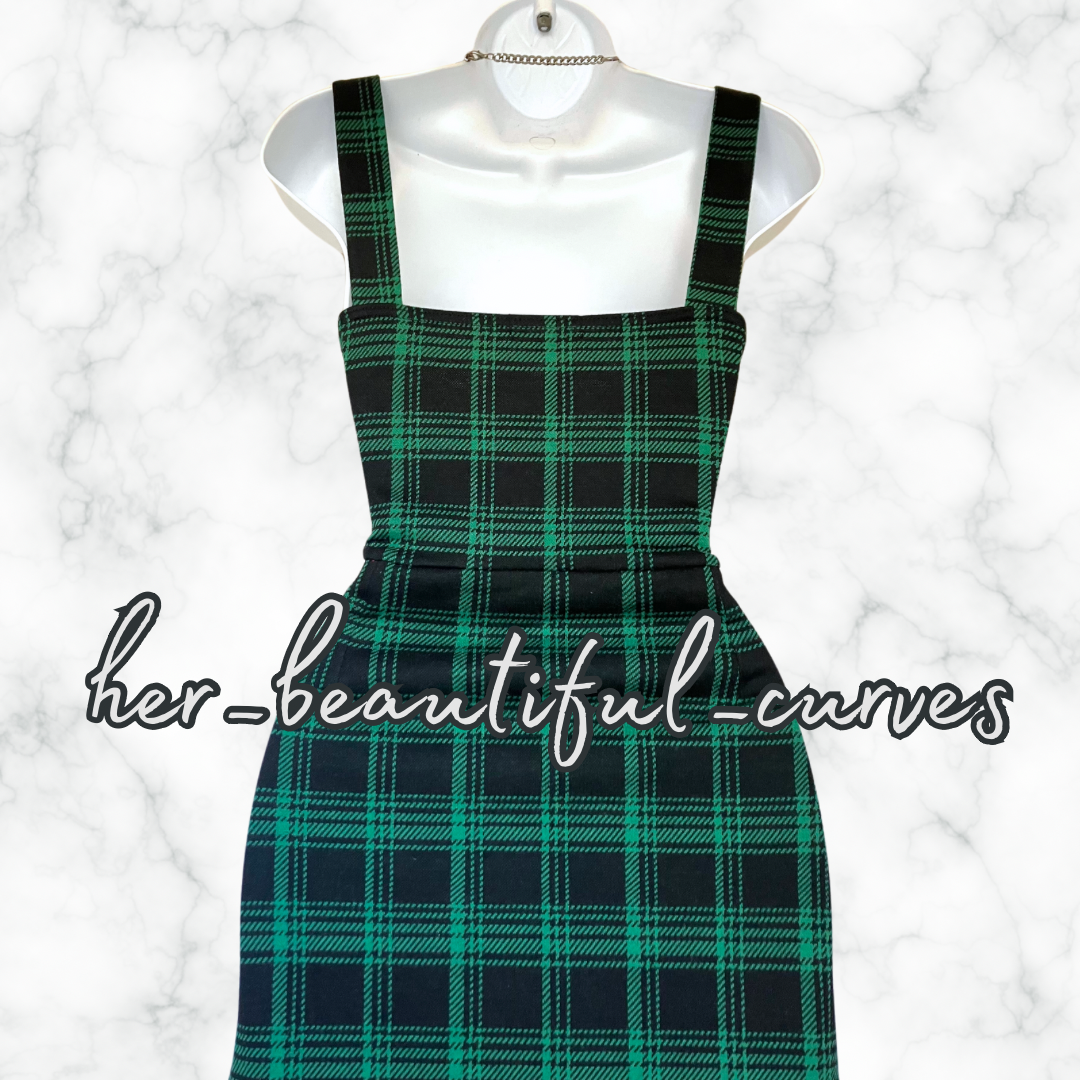 JOE BROWNS TARTAN PINAFORE/DUNGAREES PARTY DRESS SIZE 16