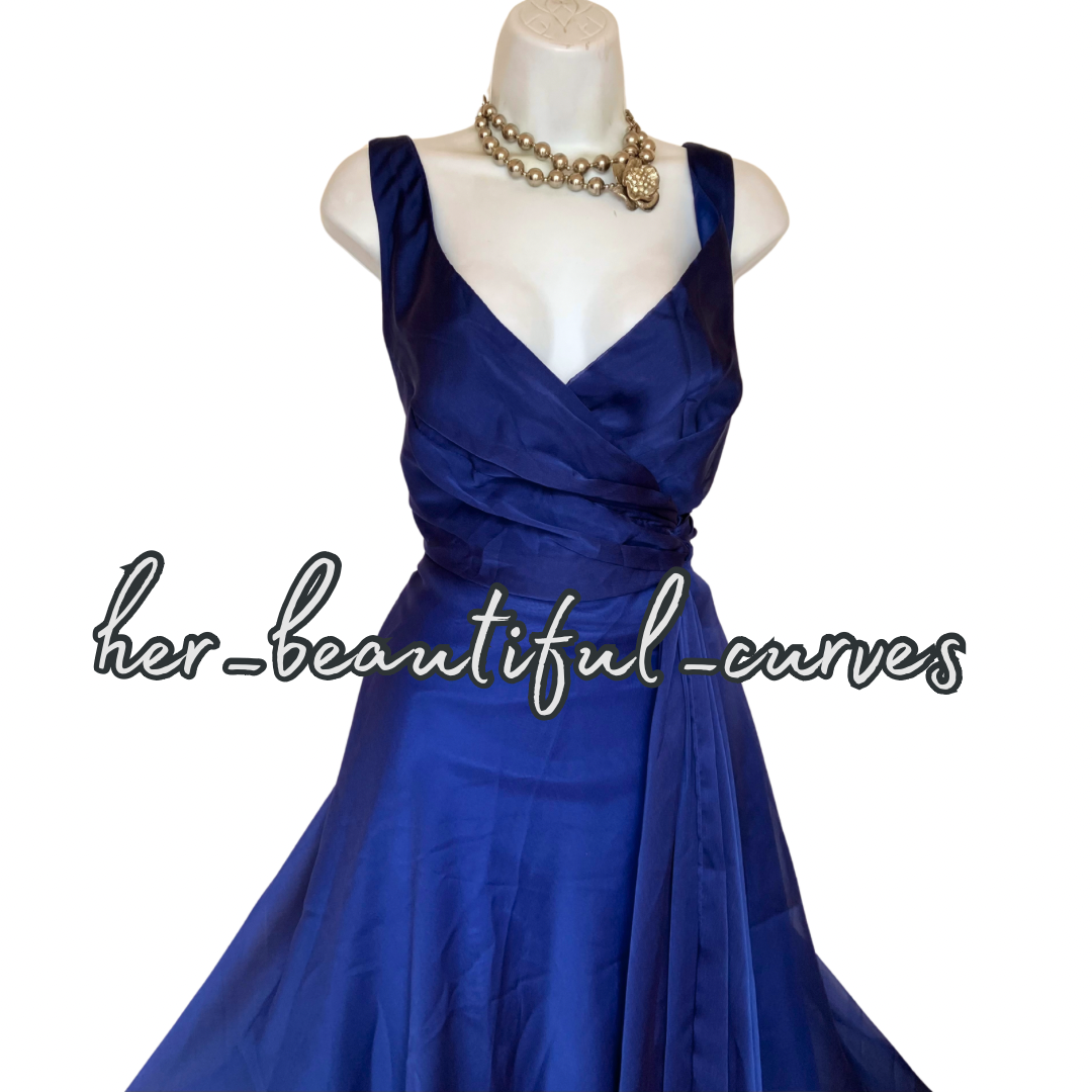 DÉBUT INDIGO EMPIRE NECKLINE WEDDING OCCASION PARTY DRESS SIZE 22