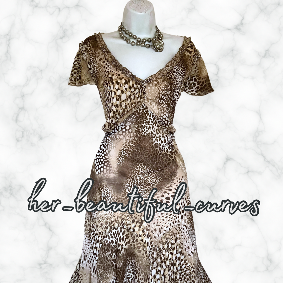 PER UNA ART DECO ANIMAL PRINT OCCASION PARTY DRESS SIZE 20 L