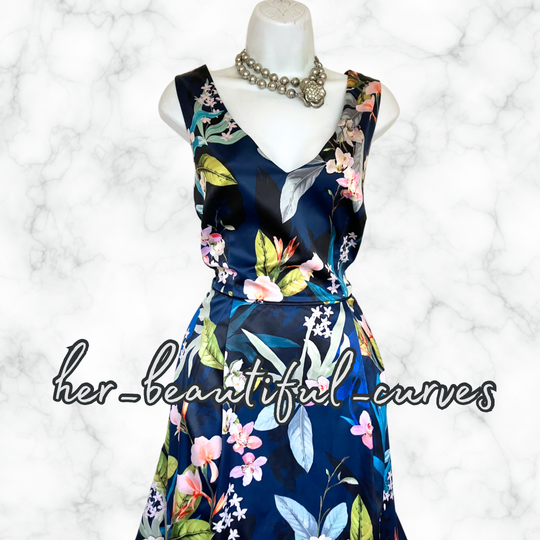 MONSOON FLORAL PRINT WEDDING OCCASION PARTY DRESS SIZE 16