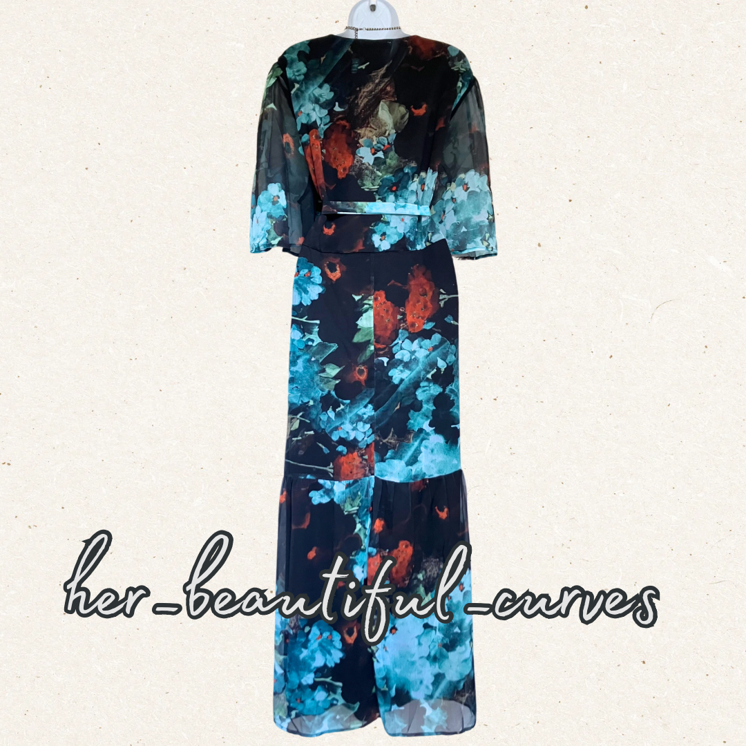 HOPE & IVY FLORAL PRINT WEDDIN OCCASION PARTY REAL WRAP DRESS SIZE 24