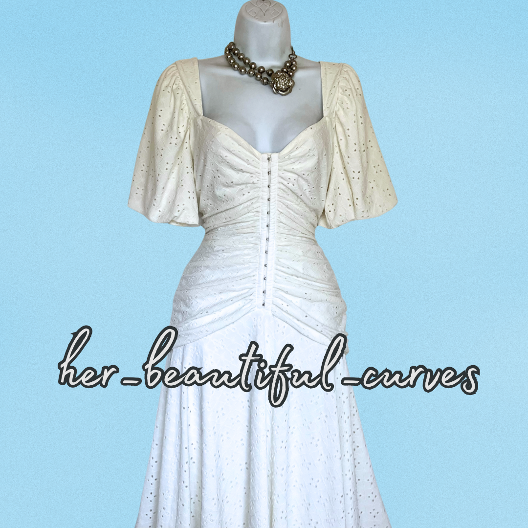 ASOS EMBROIDERED RUCHED VINTAGE STYLE MIDI OCCASION PARTY DRESS SIZE 16