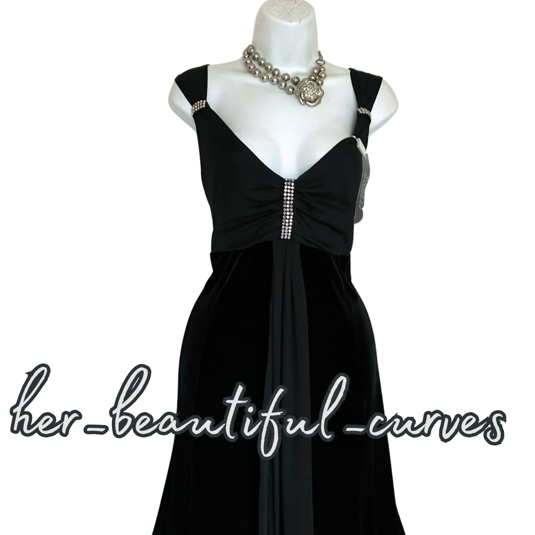 JOANNA HOPE RICH BALCK DIAMANTÉS VELVET OCCASION EVENING PARTY DRESS SIZE 18 new