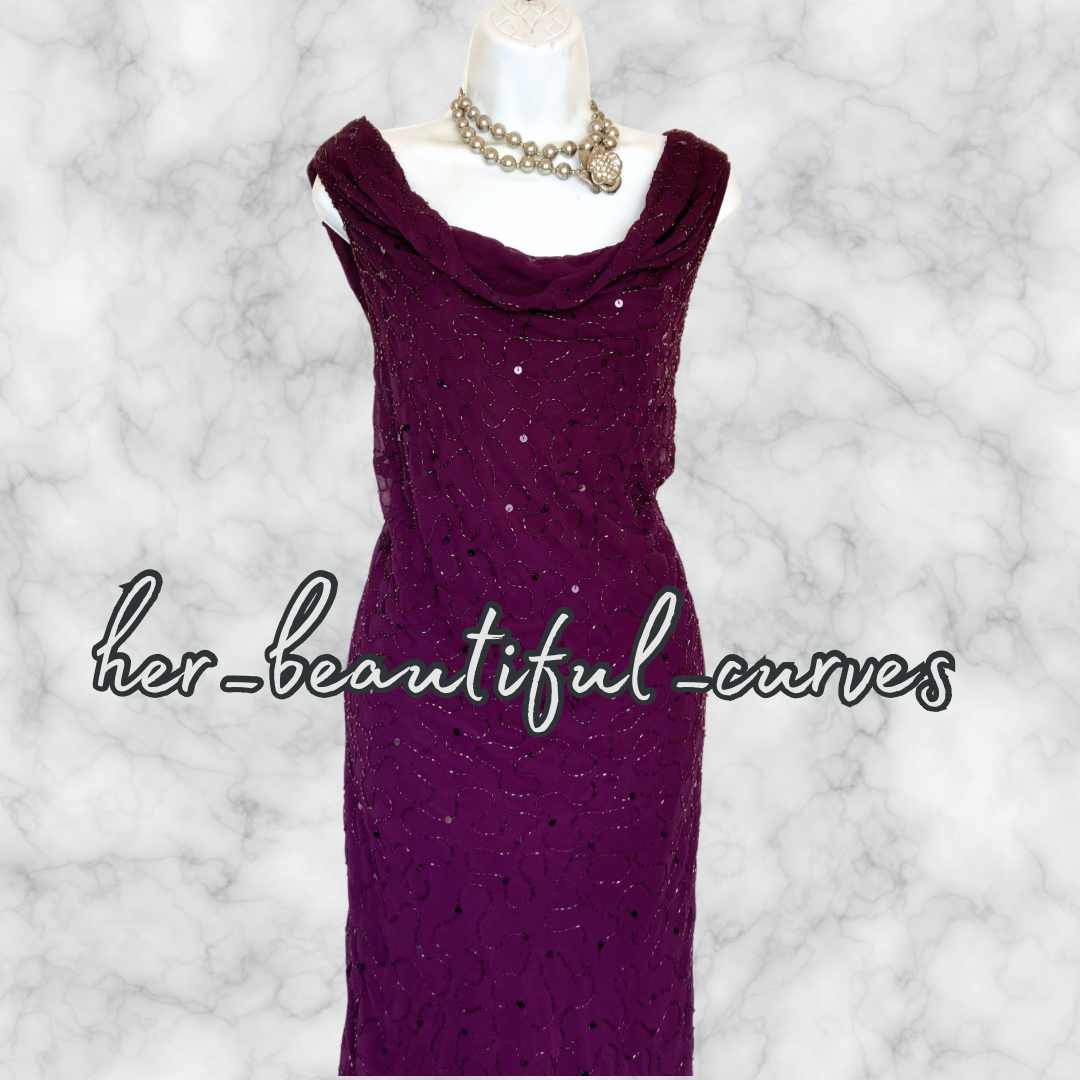 KALEIDOSCOPE SEQUINS BEADS Wedding OCCASION EVENING PARTY DRESS SIZE 22