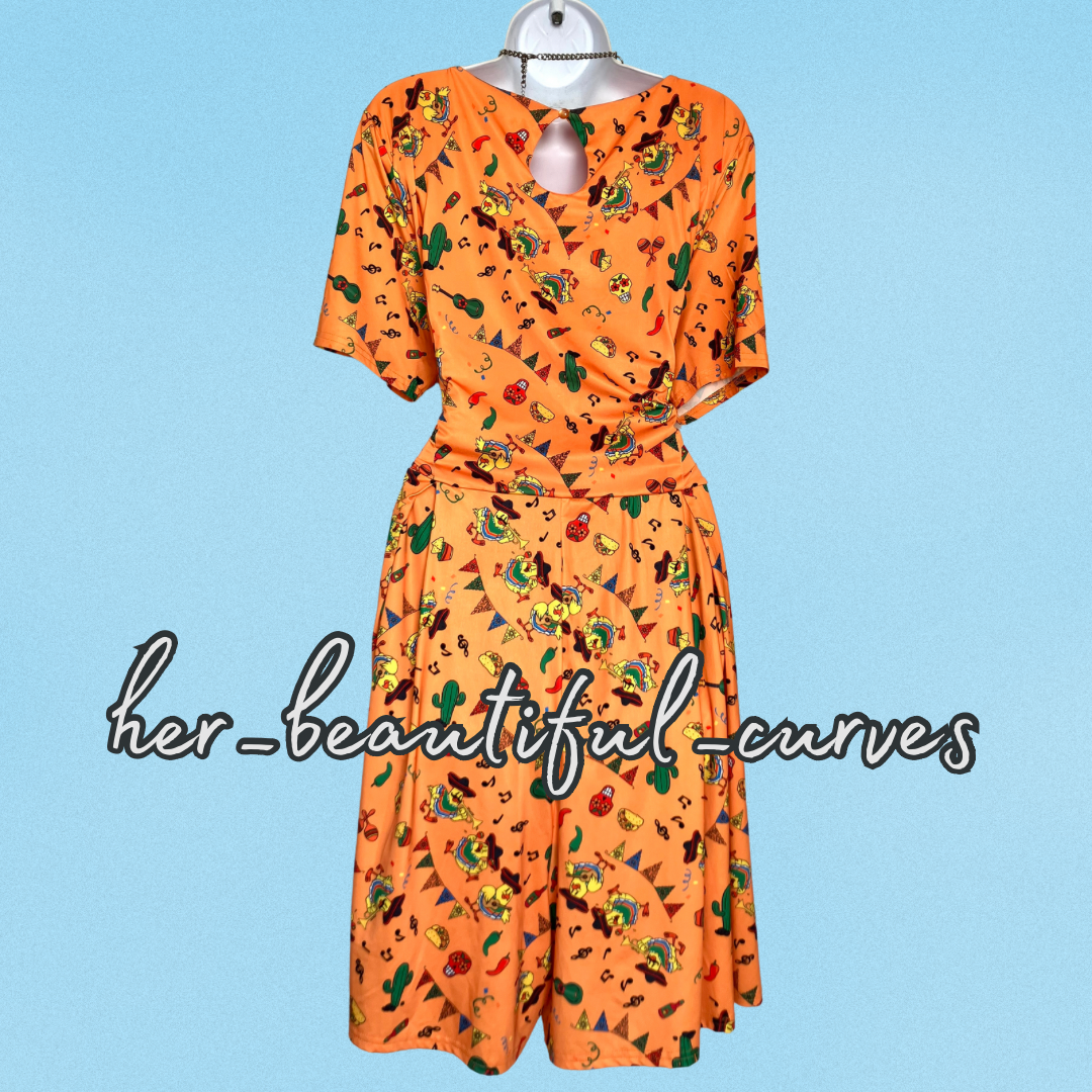 LINDY BOP MARIACHI HENS PRINT PARTY PLAYSUITS SIZE 20