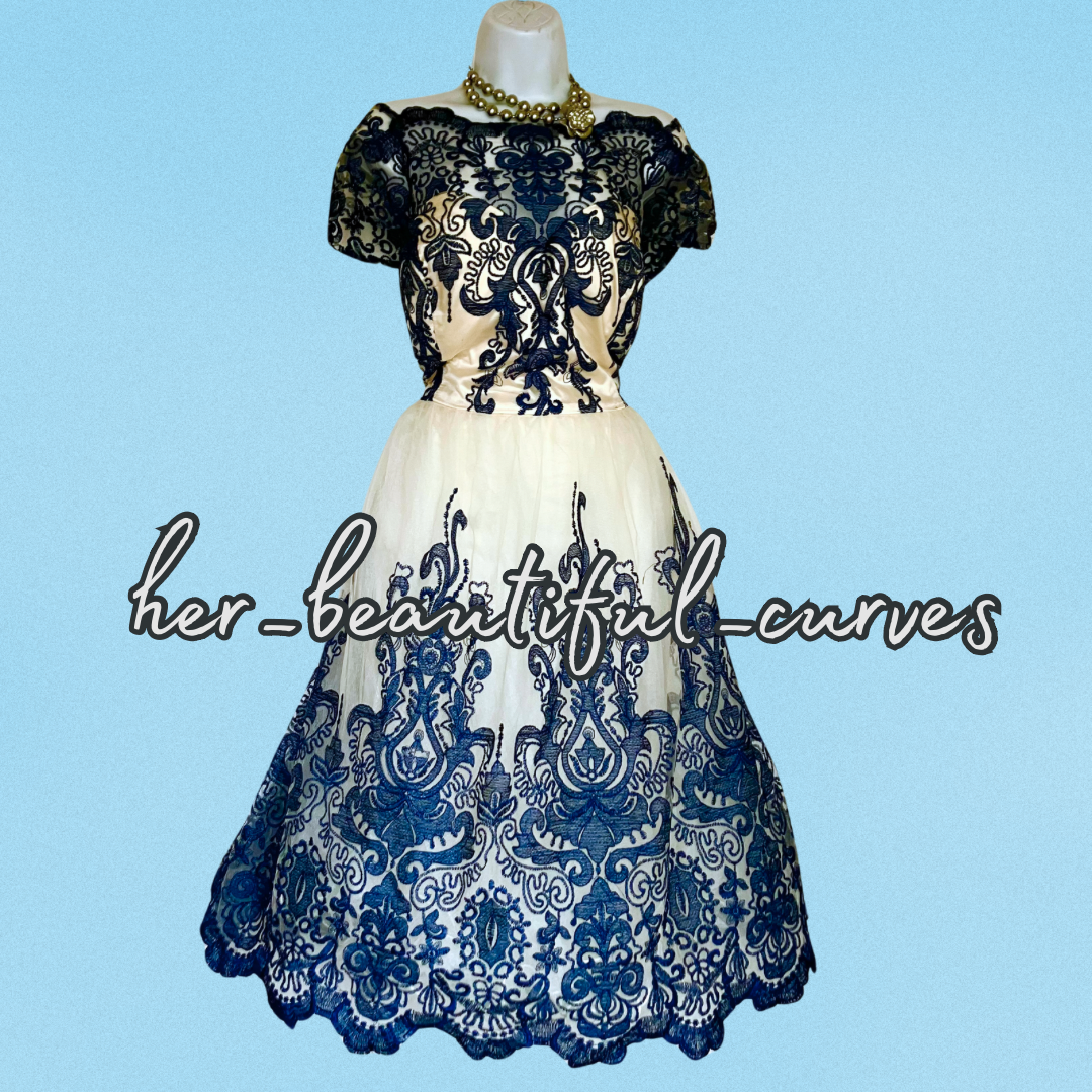 CHI CHI LONDON CURVE VINTAGE STYLE WEDDING OCCASION PARTY DRESS SIZE 22