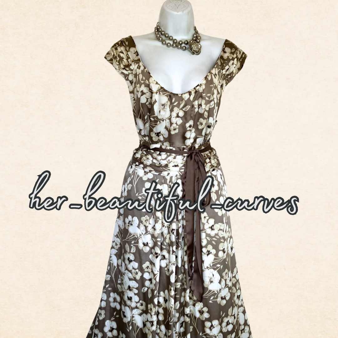 MONSOON FLORAL PRINT WEDDING OCCASION PARTY DRESS SIZE 22