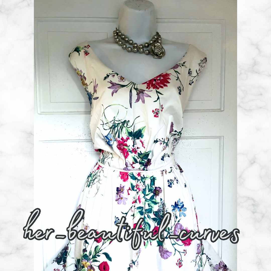 MONSOON FLORAL PRINT WEDDING OCCASION PARTY DRESS SIZE 20