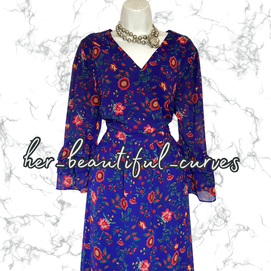 JOANNA HOPE FLORAL PRINT WEDDING OCCASION PARTY DRESS SIZE 20 fits 18