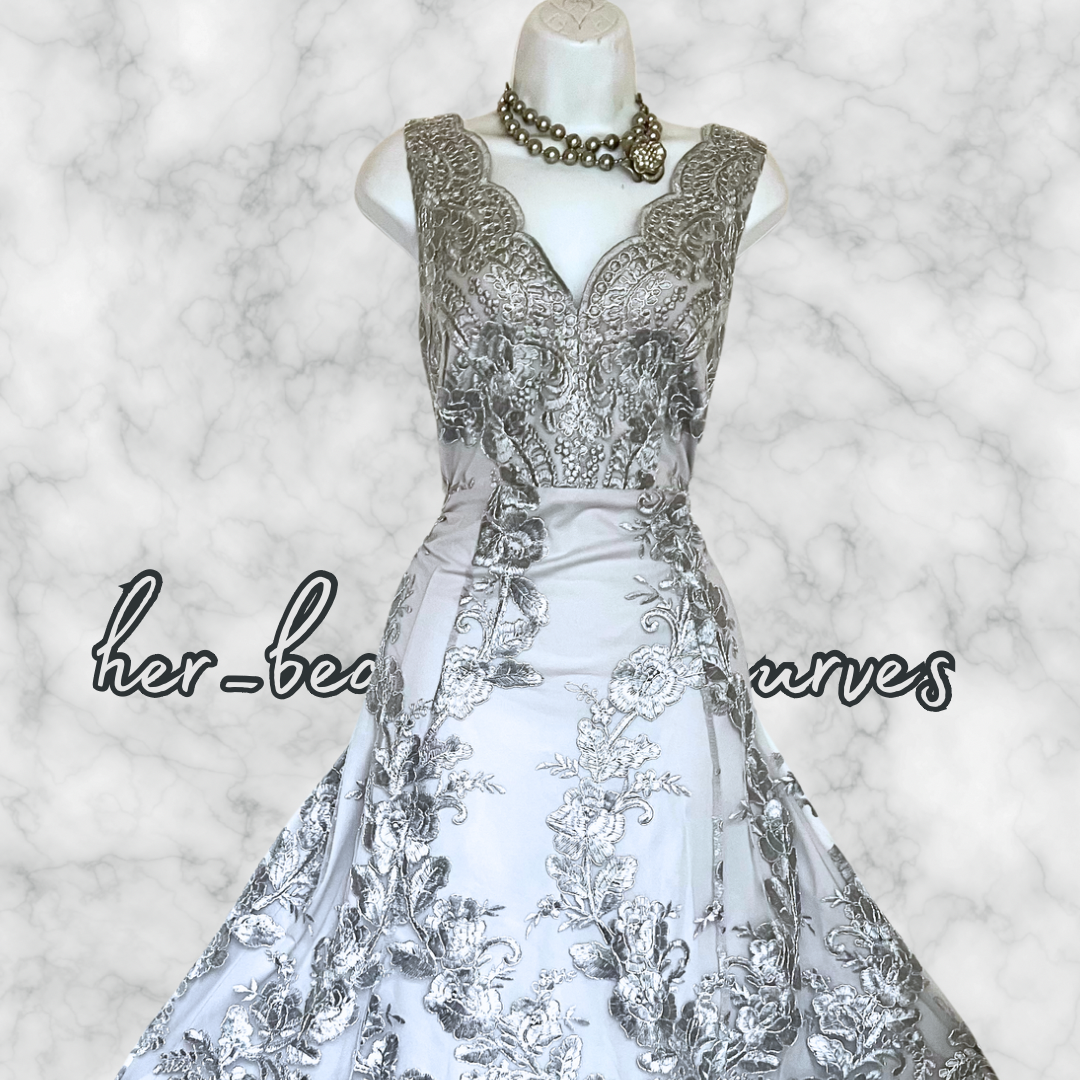 QUIZ SHIMMERING EMBROIDERED HI LOW EVENING OCCASION PARTY DRESS 12