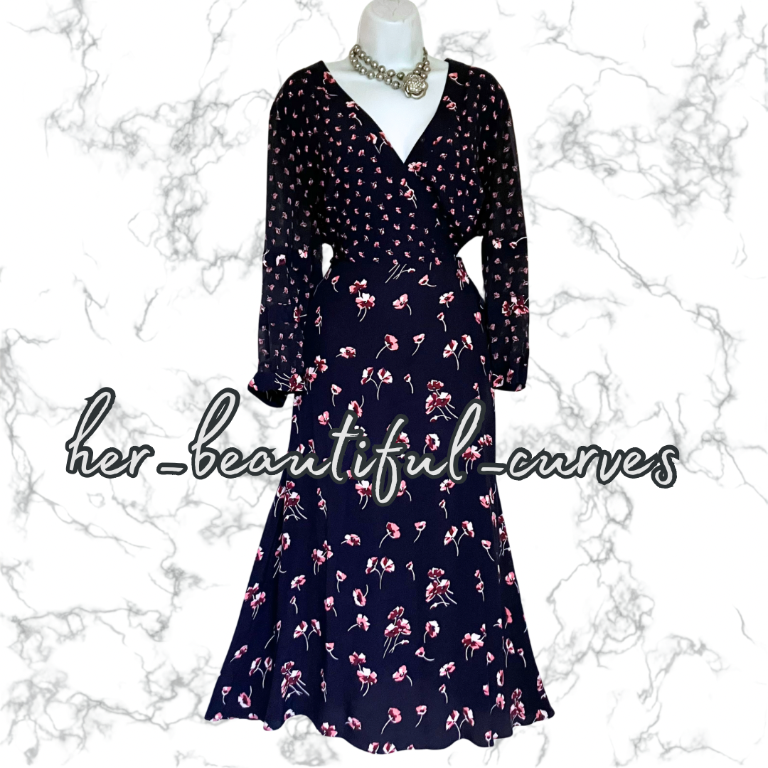 PHASE EIGHT FLORAL PRINT WEDDING OCCASION PARTY DRESS SIZE 18