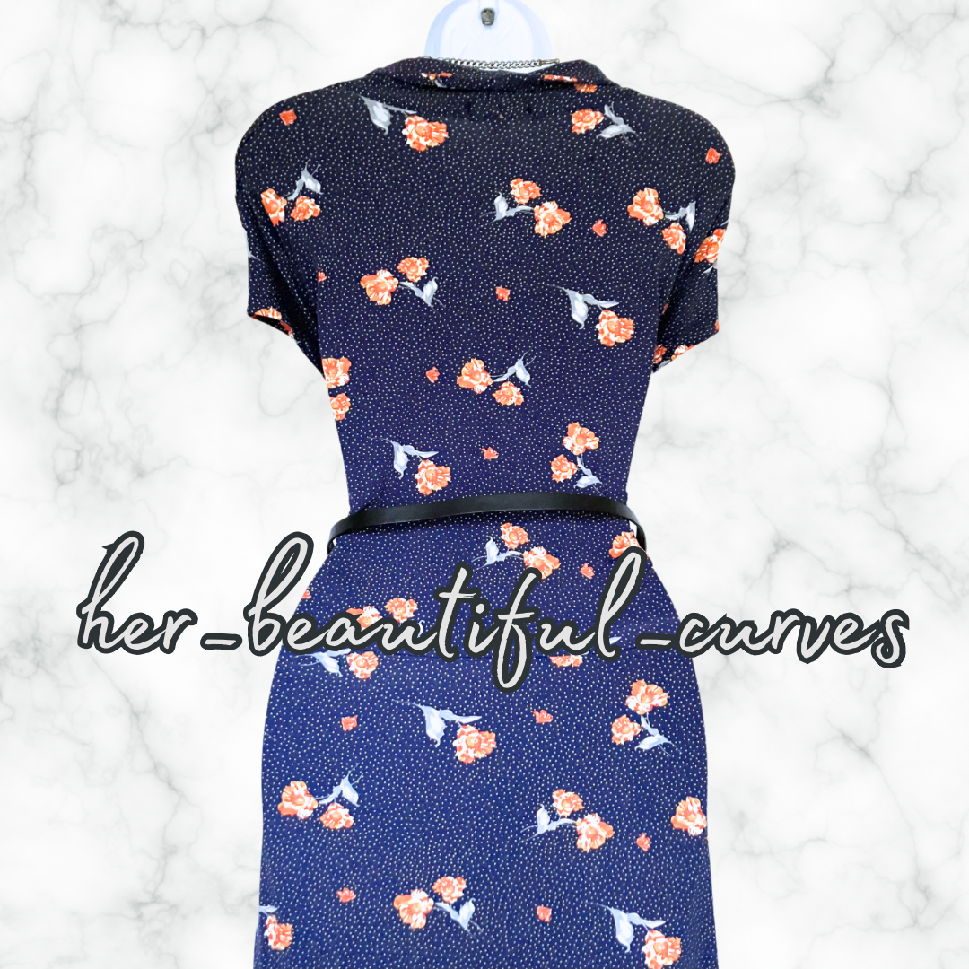 JOE BROWNS FLORAL DITSY DOTS PRINT JERSEY PARTY DRESS SIZE 20