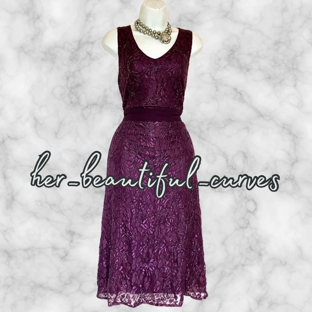 BERKERTEX EMBROIDERED LACE BEADED OCCASION PARTY DRESS & MATCHING SHAWL SIZE 16