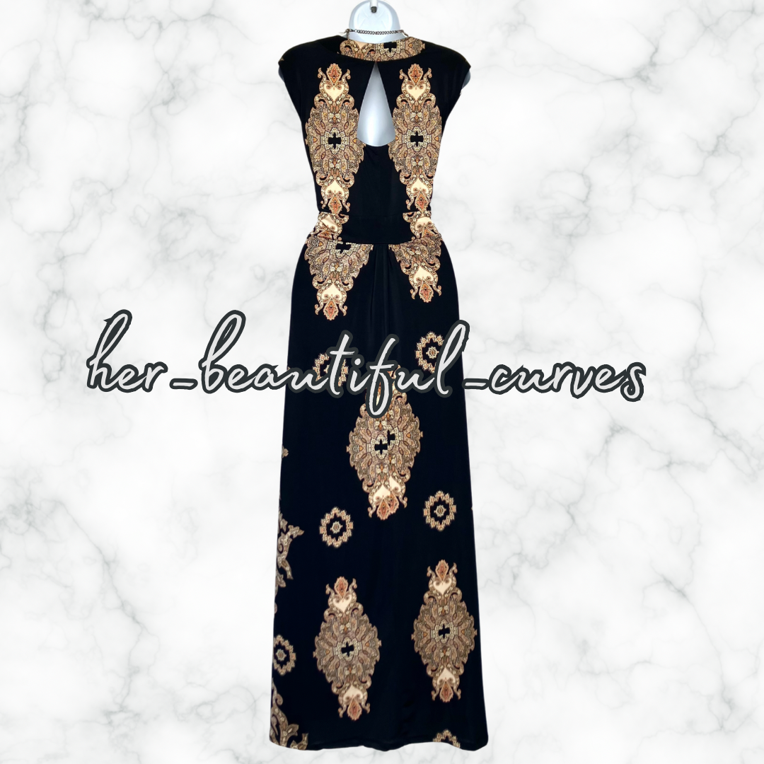 MONSOON PAISLEY & HERITAGE PRINT JERSEY MAXI PARTY DRESS SIZE 20