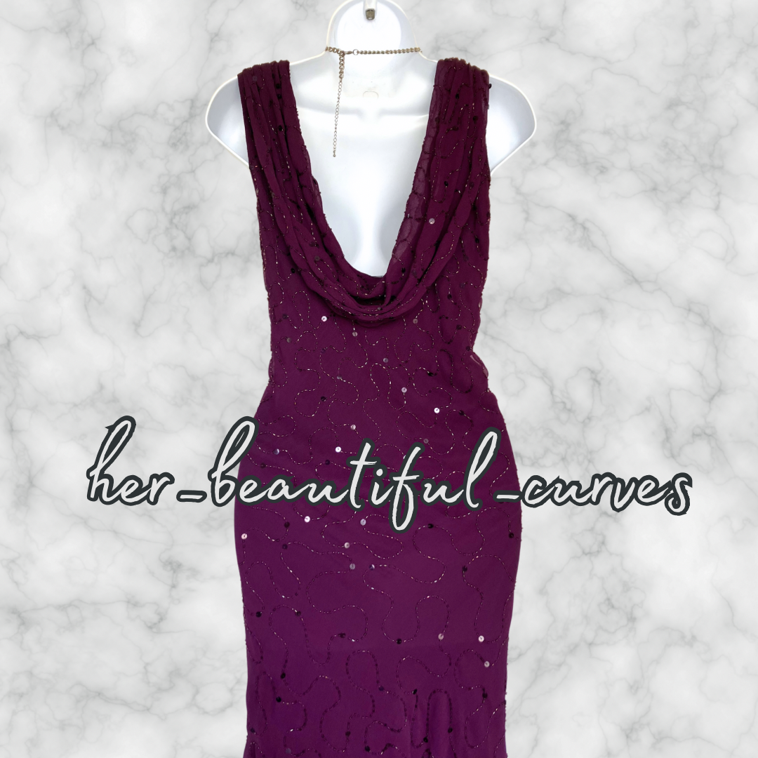 KALEIDOSCOPE SEQUINS BEADS Wedding OCCASION EVENING PARTY DRESS SIZE 22