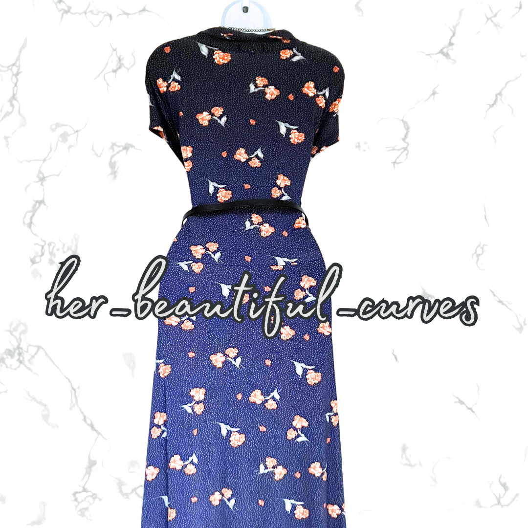 JOE BROWNS FLORAL DITSY DOTS PRINT JERSEY PARTY DRESS SIZE 20