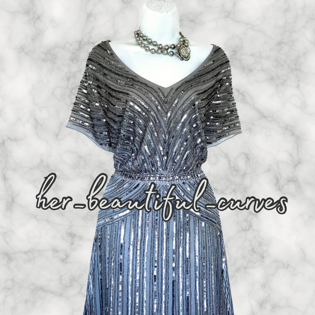 TOGETHER SEQUINS BESDS EMBELLISHED WEDDING OCCASION PARTY DRESS SIZE 22