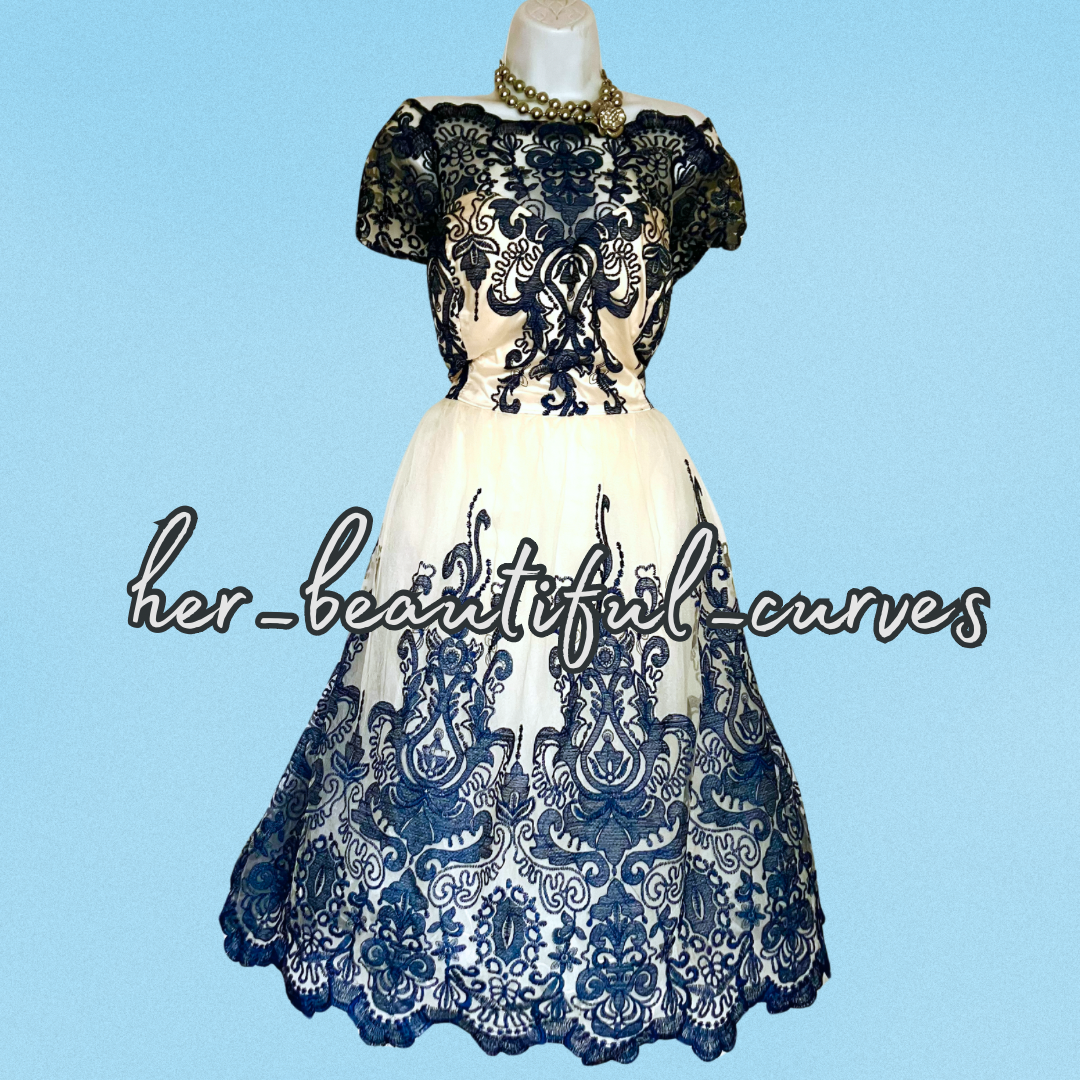 CHI CHI LONDON CURVE VINTAGE STYLE WEDDING OCCASION PARTY DRESS SIZE 22