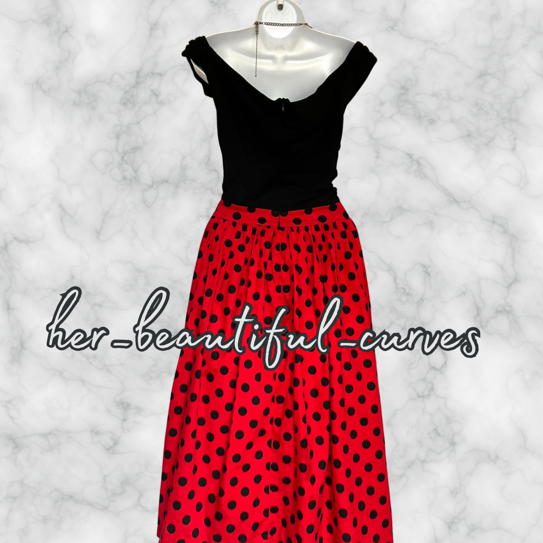 LINDY BOP POLKA DOTS VINTAGE STYLE WEDDING OCCASION PARTY DRESS SIZE 22