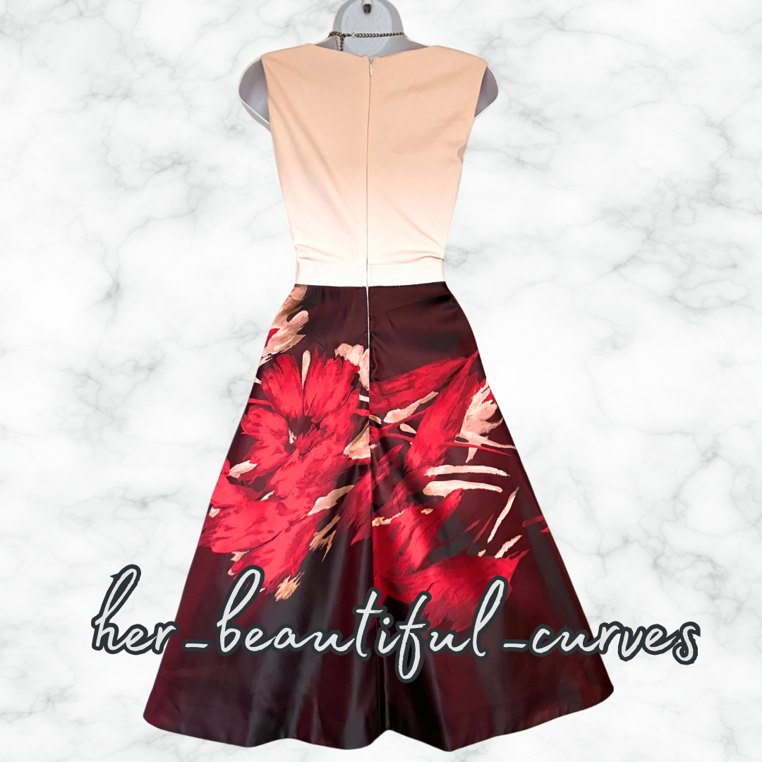 COAST FLORAL PRINT WEDDING OCCASION PARTY DRESS SIZE 14 fits 12 (small fit)