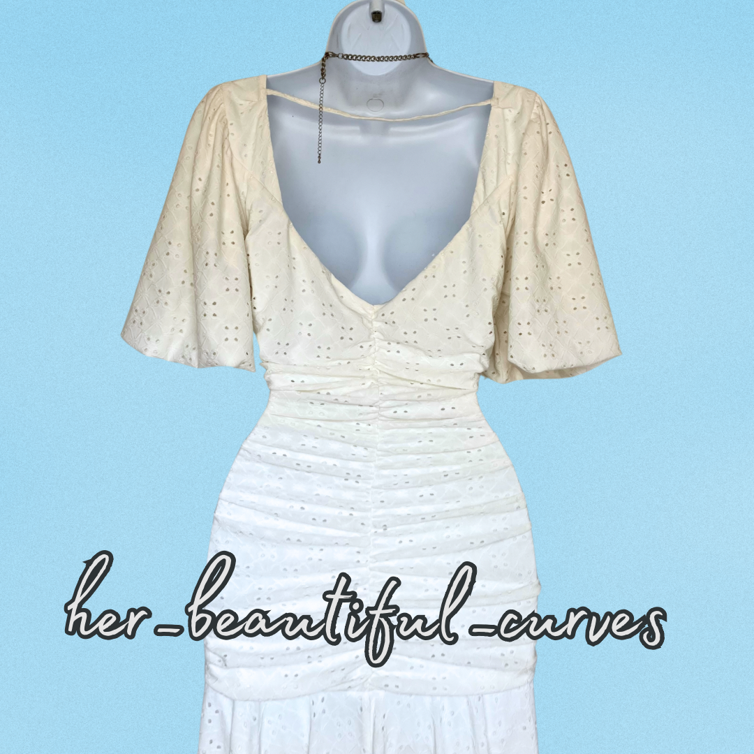 ASOS EMBROIDERED RUCHED VINTAGE STYLE MIDI OCCASION PARTY DRESS SIZE 16
