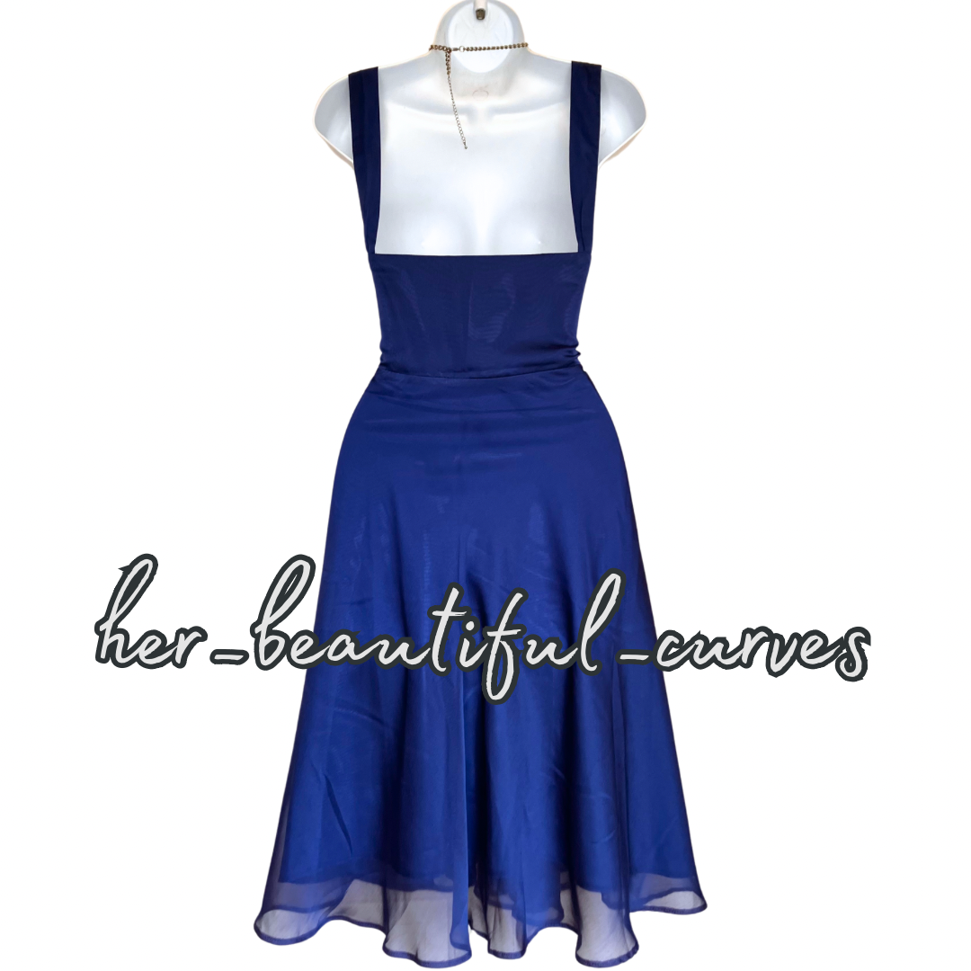 DÉBUT INDIGO EMPIRE NECKLINE WEDDING OCCASION PARTY DRESS SIZE 22