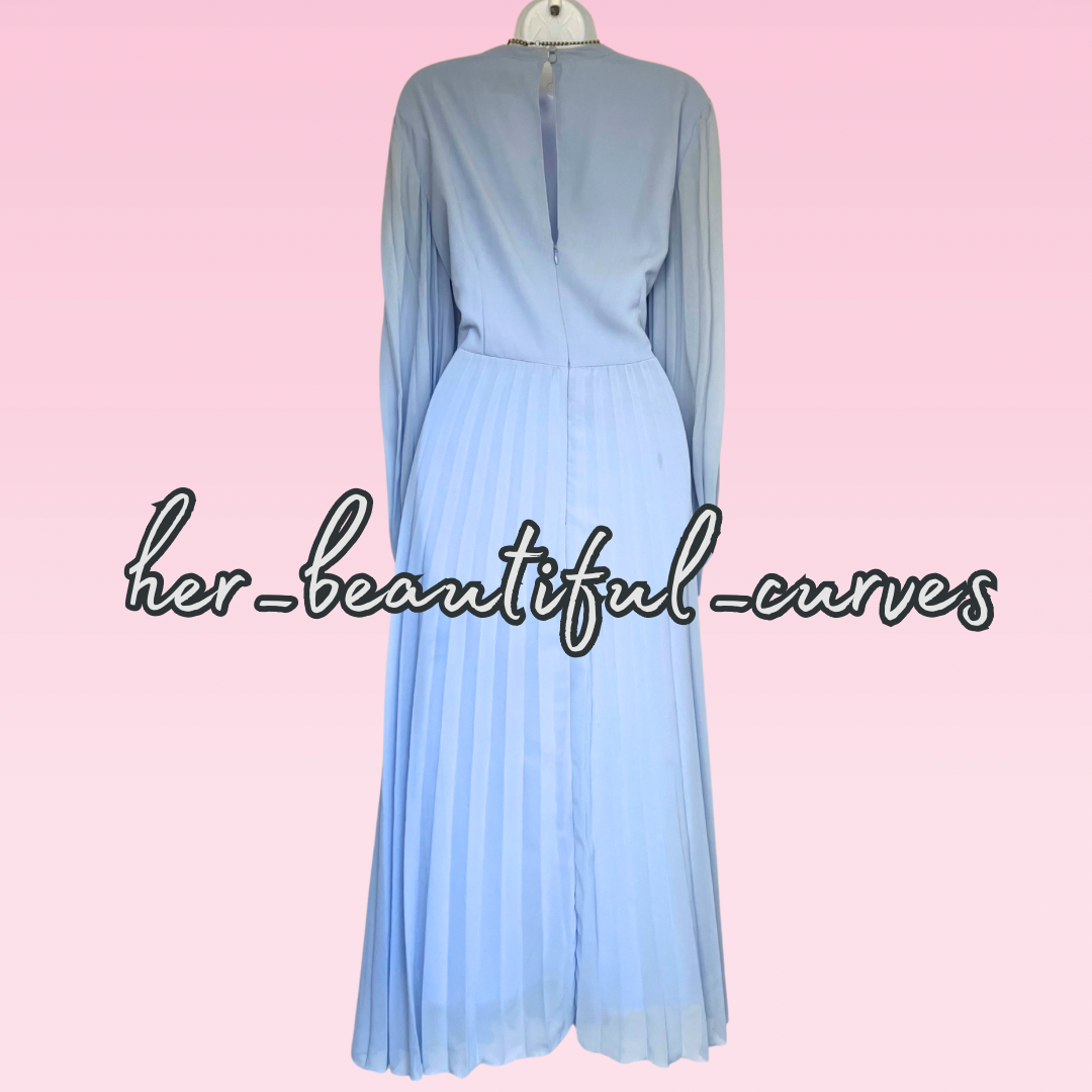 ASOS Embroidered FLORAL MIDI PLEAT OCCASION PARTY DRESS SIZE 18