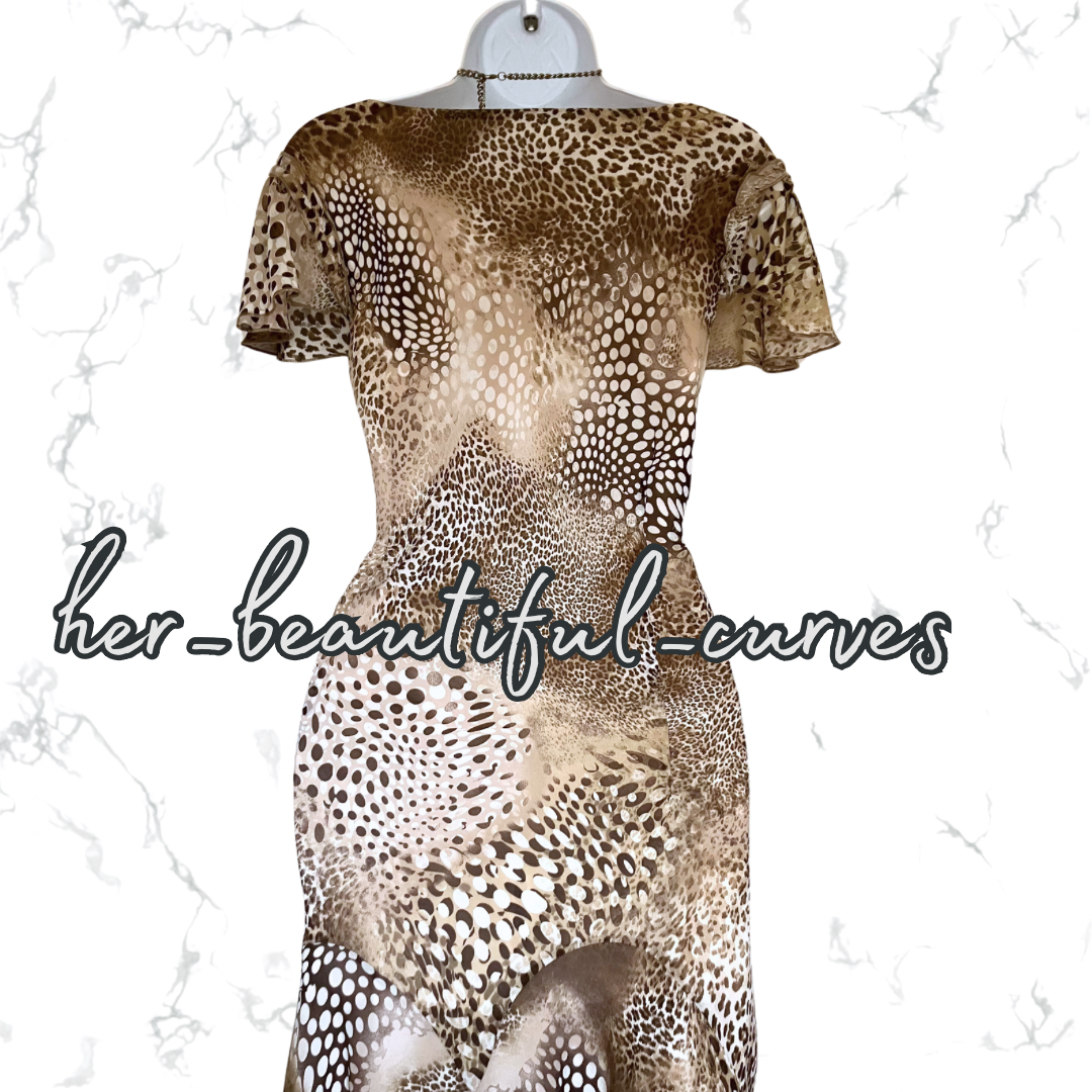 PER UNA ART DECO ANIMAL PRINT OCCASION PARTY DRESS SIZE 20 L