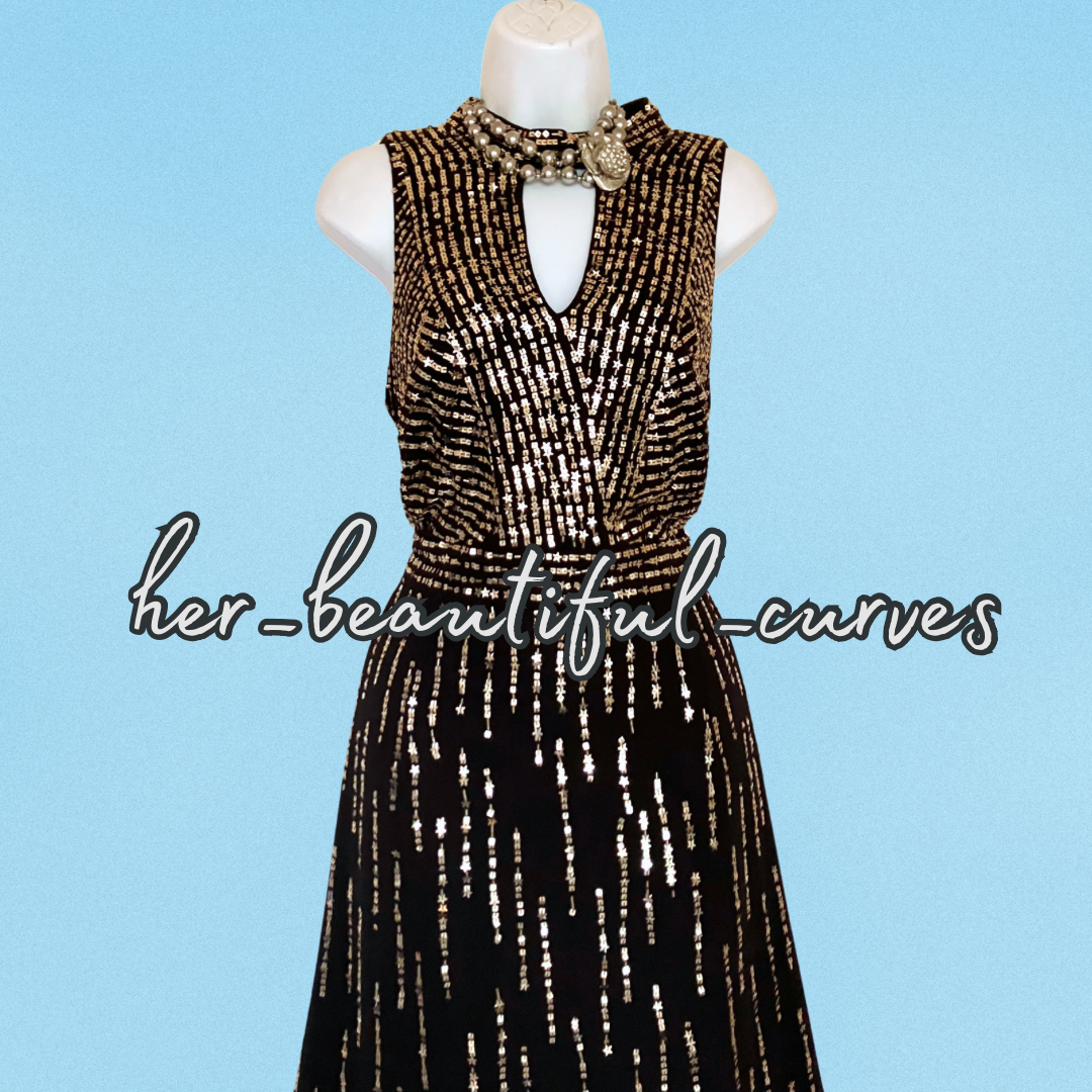 MONSOON SHIMMERING SEQUINS WEDDING OCCASION EVENING PARTY DRESS SIZE 16