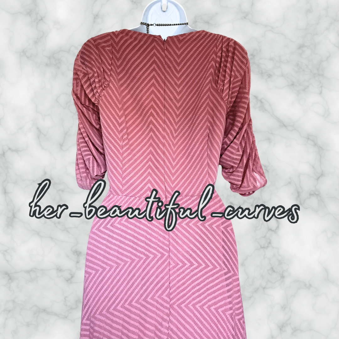 ASOS ZIGZAG PATTERN PLEATED OCCASION WEDDING PARTY DRESS SIZE 16
