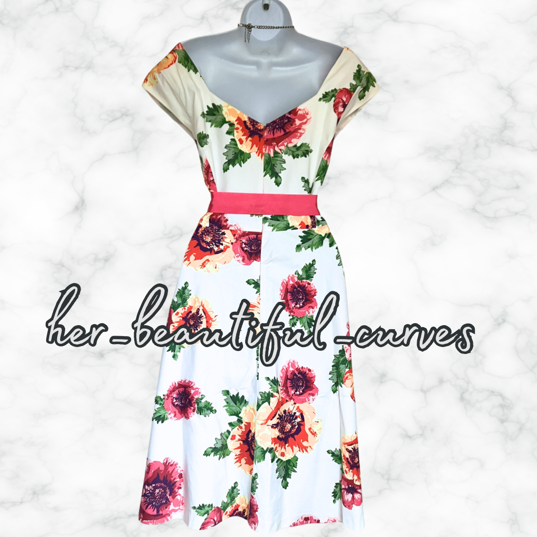 MONSOON GORGEOUS FLORAL PRINT WEDDING OCCASION PARTY DRESS SIZE SIZE 18