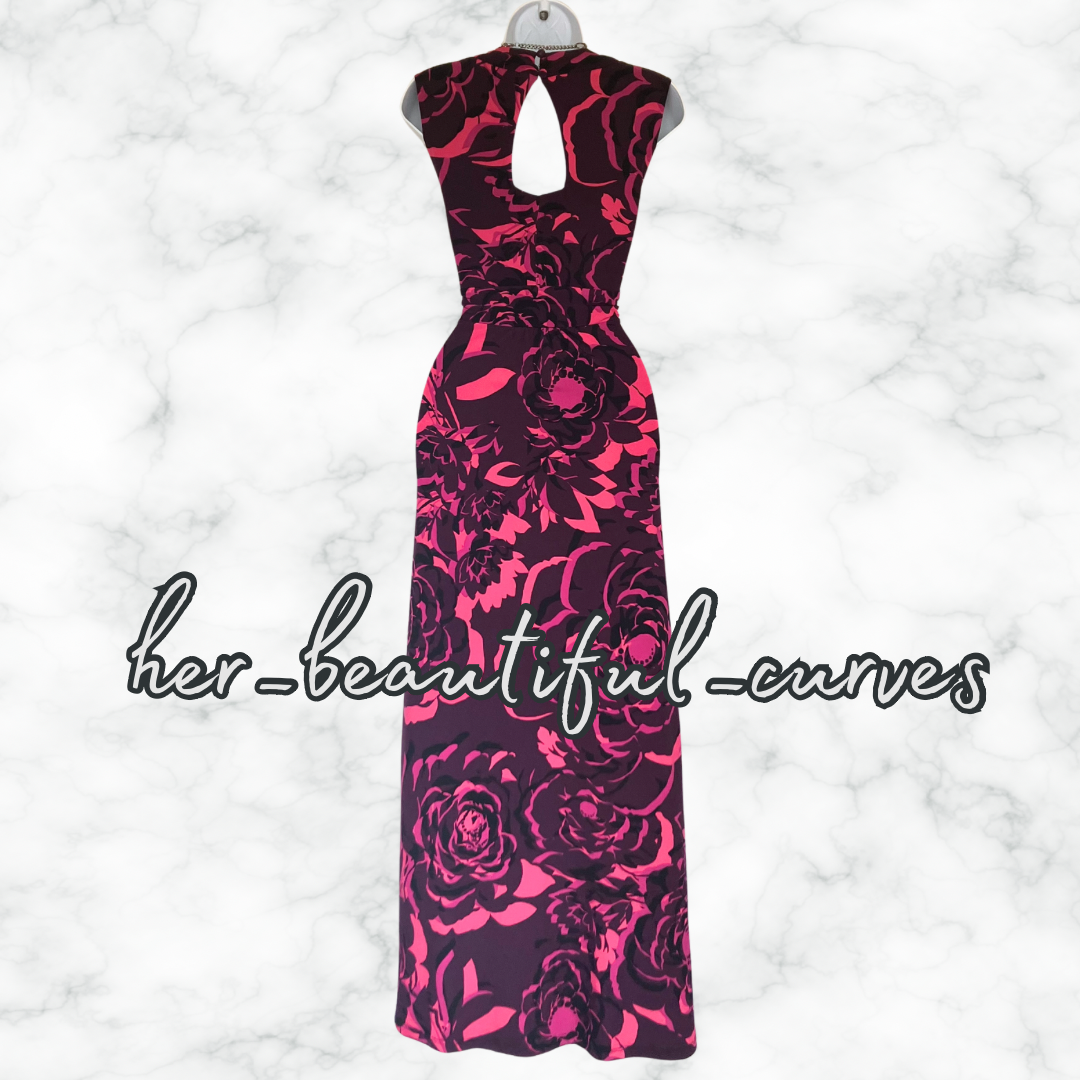 MONSOON FLORAL PRINT JERSEY WEDDING OCCASION EVENING PARTY DRESS SIZE 14