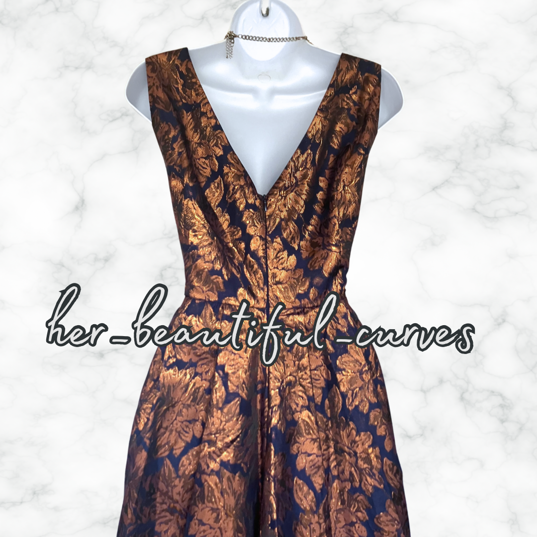 JOE BROWNS SHIMMERING JACQUARD FLORAL OCCASION PARTY DRESS SIZE 18 fits 16