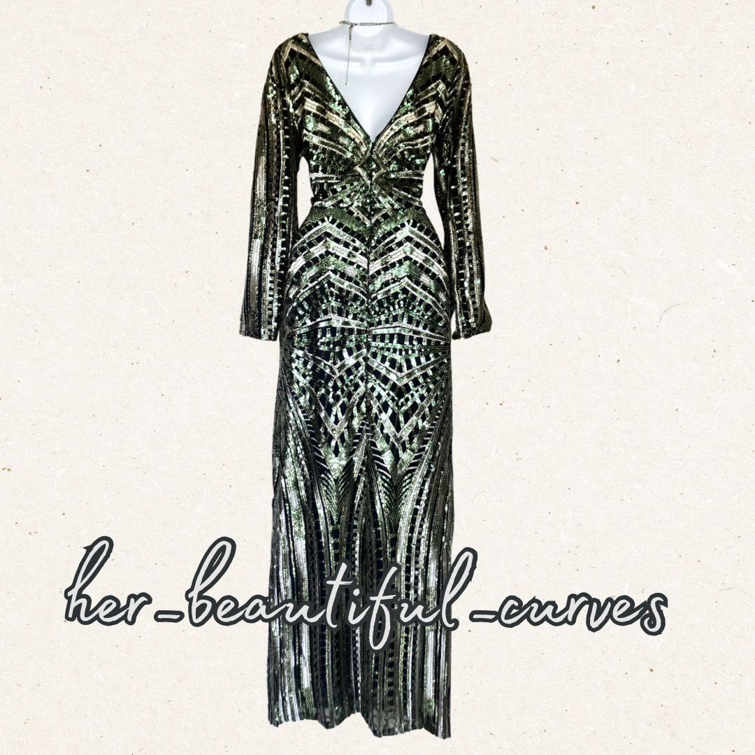 MONSOON SHIMMERING SEQUINS EMBELLISHED WEDDING OCCASION PARTY DRESS SIZE 14