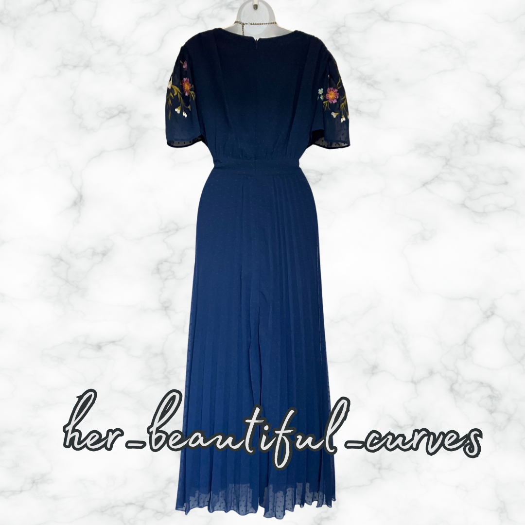 ASOS Embroidered FLORAL MAXI OCCASION WEDDING PARTY DRESS SIZE 18