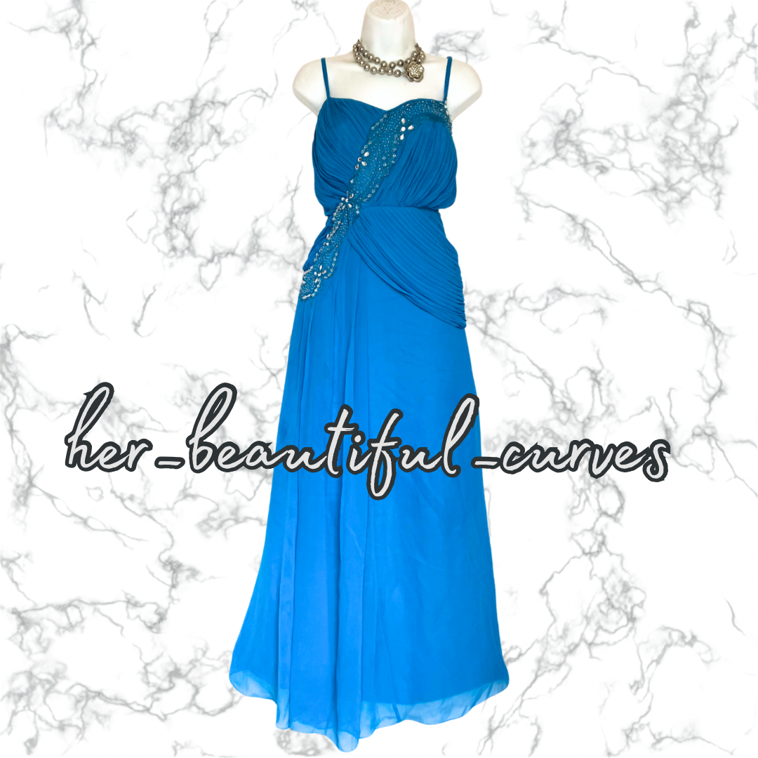 BERKERTEX EMBROIDERED BEADED WEDDING OCCASION PARTY DRESS & BOLERO SIZE 22