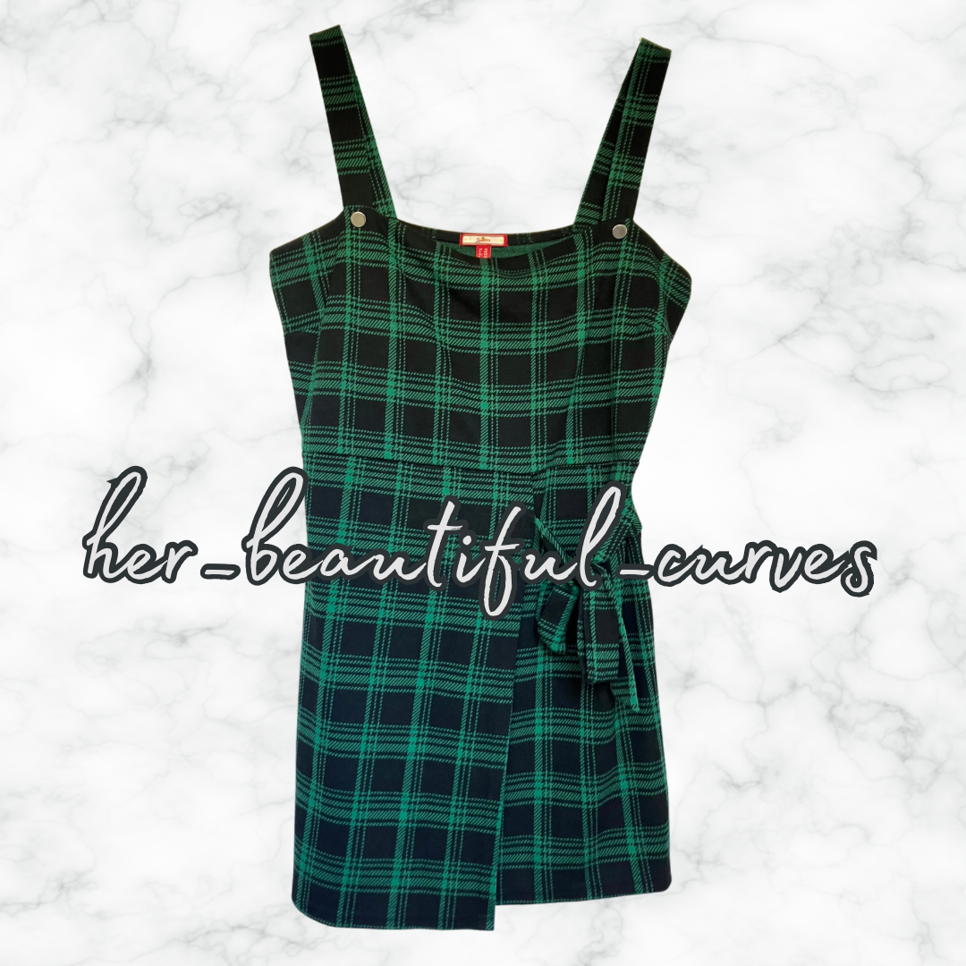 JOE BROWNS TARTAN PINAFORE/DUNGAREES PARTY DRESS SIZE 16