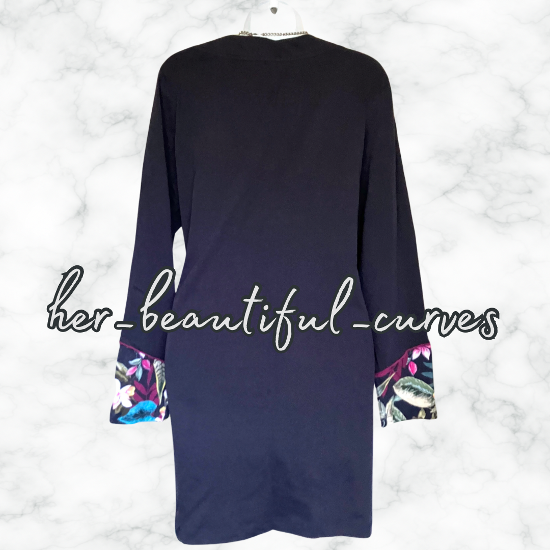 JOE BROWNS QUIRKY & UNIQUE FLORAL PRINT JERSEY TUNIC PARTY DRESS SIZE 18