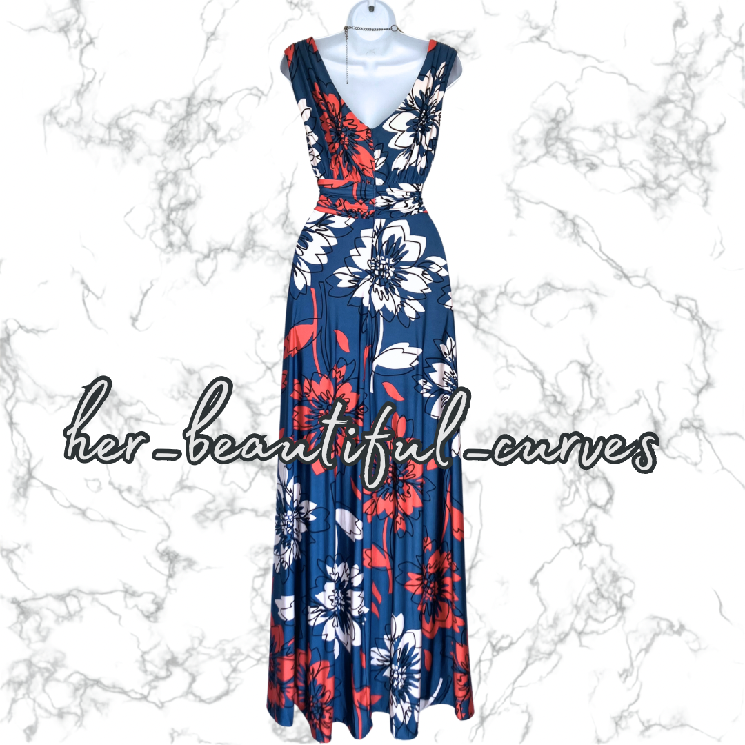 JACQUES VERT FLORAL PRINT JERSEY WEDDING OCCASION PARTY DRESS SIZE 16