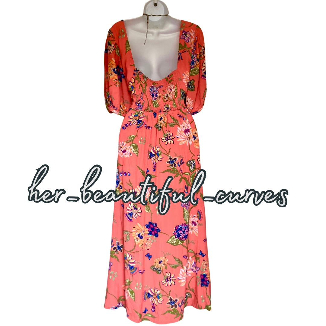 MONSOON BUTTERFLIES BIRDS & FLORAL WEDDING OCCASION PARTY DRESS SIZE 24 new