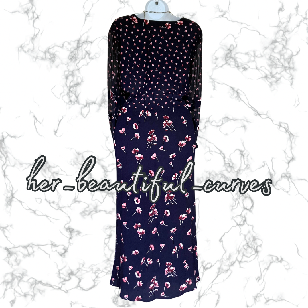 PHASE EIGHT FLORAL PRINT WEDDING OCCASION PARTY DRESS SIZE 18