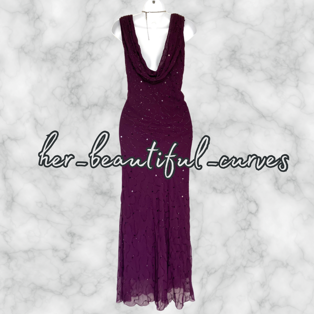 KALEIDOSCOPE SEQUINS BEADS Wedding OCCASION EVENING PARTY DRESS SIZE 22